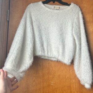 Altar'd State Cream Fuzzy Knit Sweater
